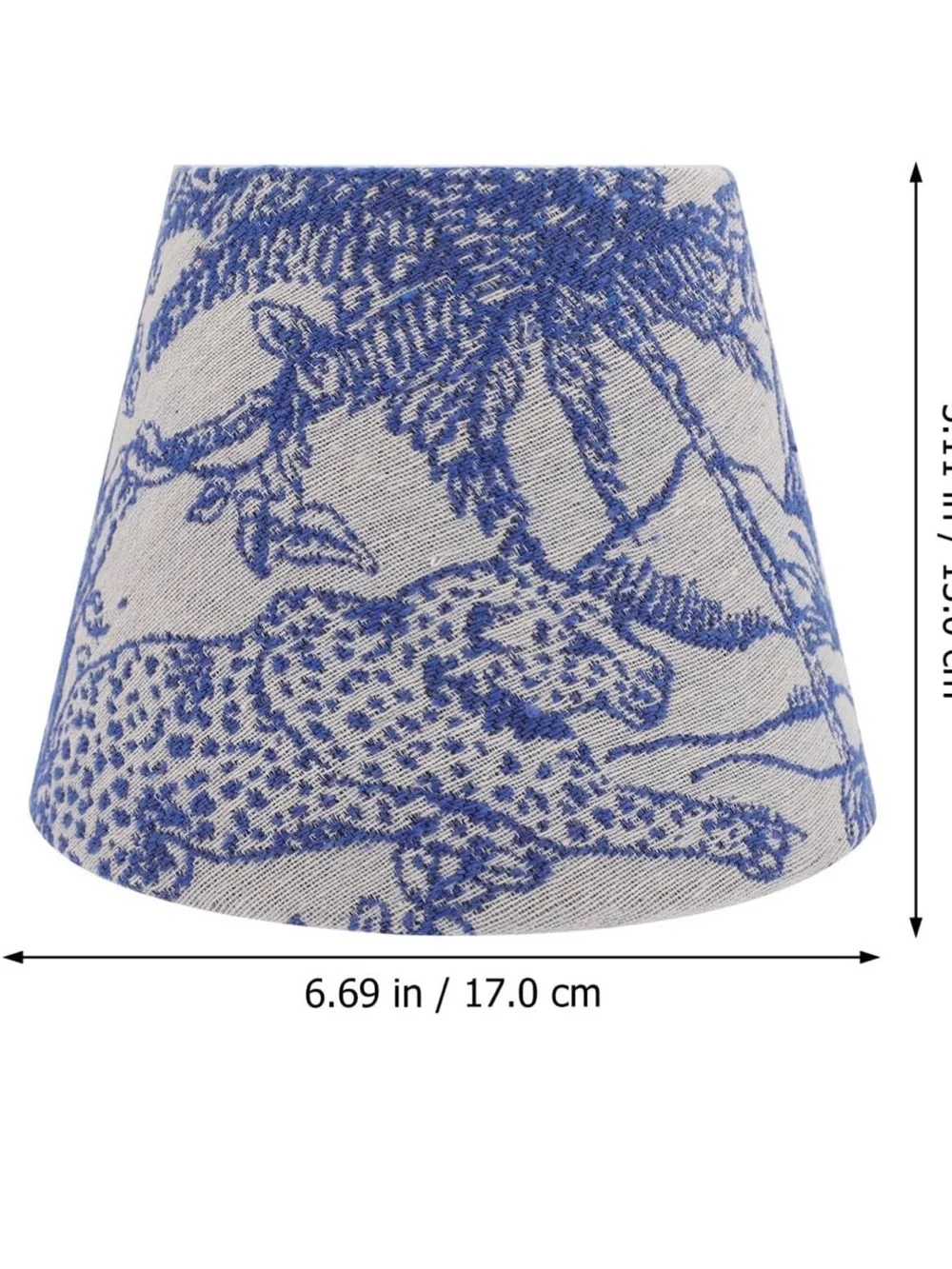 Blue Patterned Fabric Drum Lampshade - Home Accents